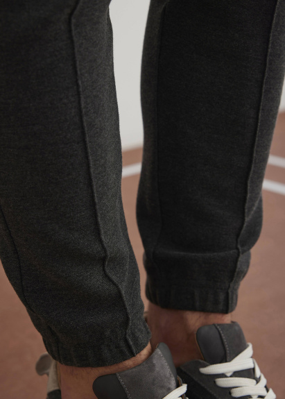 Anthracite Color Knit Fabric Jogger Pants - 4