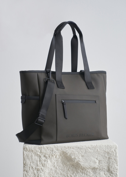 Khaki Color Leather Detail Bag - 2