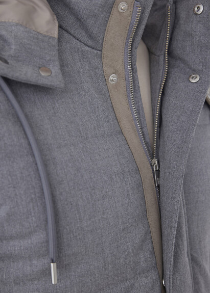Gray Zip-Up Hooded Jacket - 2