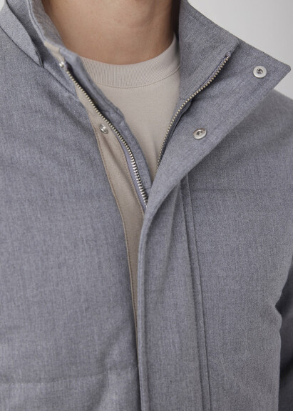 Gray Zip-Up Hooded Jacket - 5