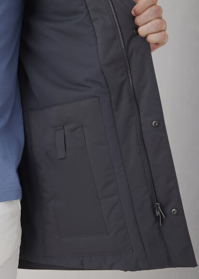 Anthracite Color Hooded Raincoat - 5