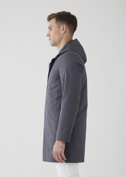 Anthracite Color Hooded Raincoat - 6