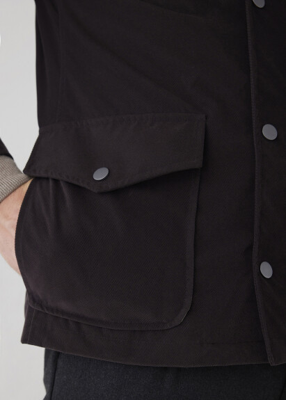 Brown Color Zip Safari Jacket - 4