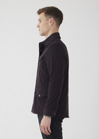 Brown Color Zip Safari Jacket - 8