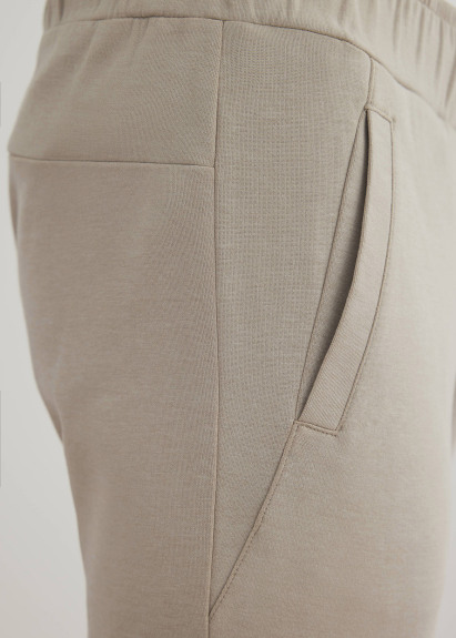 Beige Knit Fabric Jogger Pants - 6