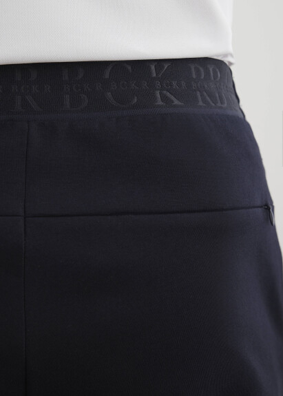 Navy Color Knitted Fabric Jogger Pants - 11