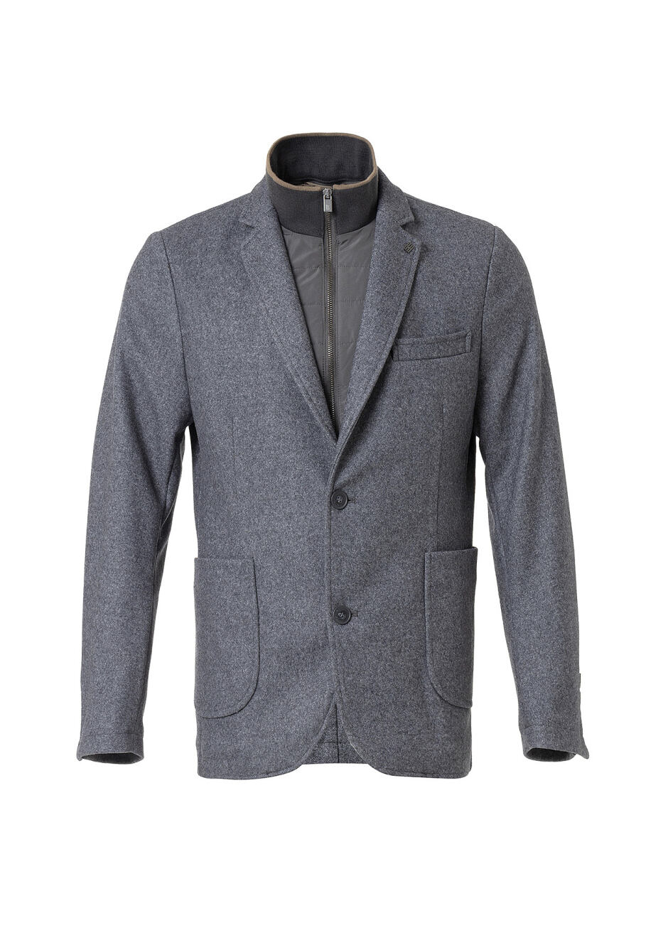 Anthracite Color Removable Inner Lined Wool Blend Jacket - Boris Becker
