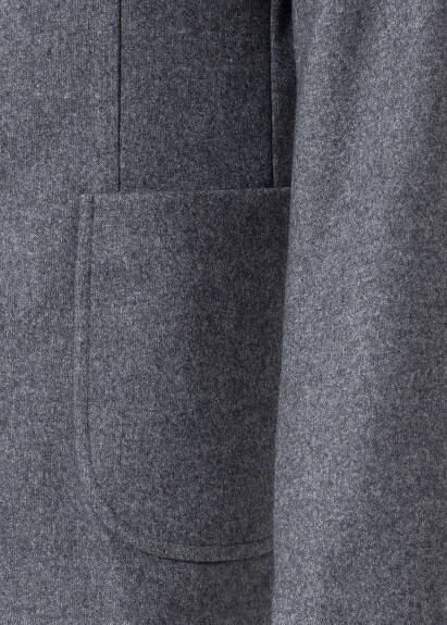 Anthracite Color Removable Inner Lined Wool Blend Jacket - 5