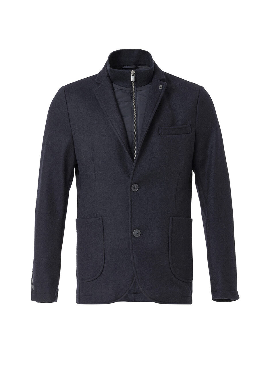 Anthracite Color Removable Inner Lined Wool Blend Jacket - Boris Becker