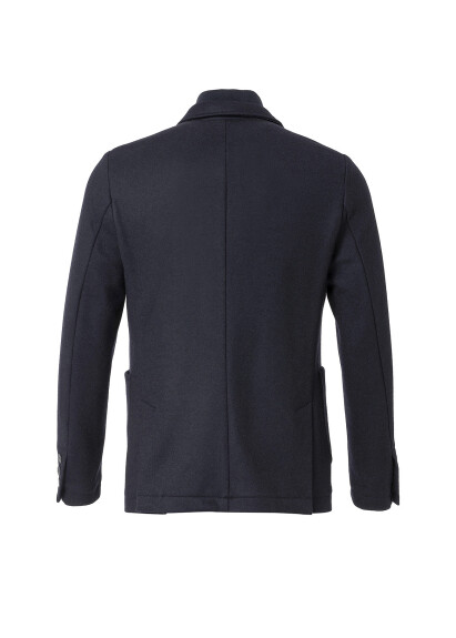 Anthracite Color Removable Inner Lined Wool Blend Jacket - 7