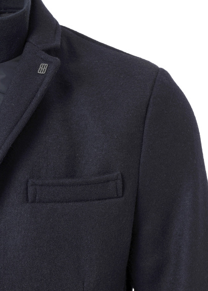 Anthracite Color Removable Inner Lined Wool Blend Jacket - 3