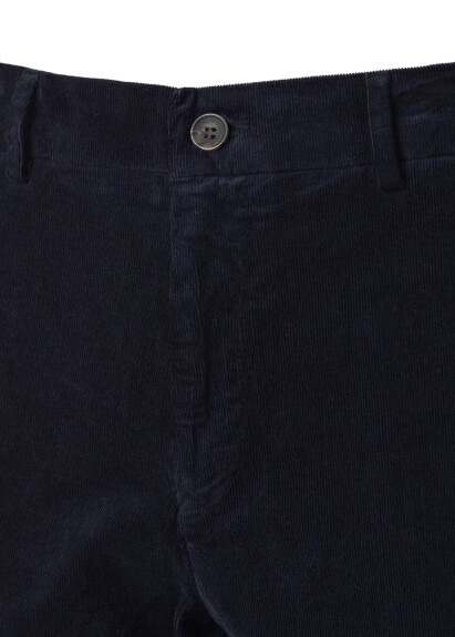 Navy Velvet Elastic Waist Jogger Pants - 2