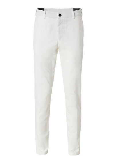Off-White Color Velvet Elastic Waist Jogger Pants 