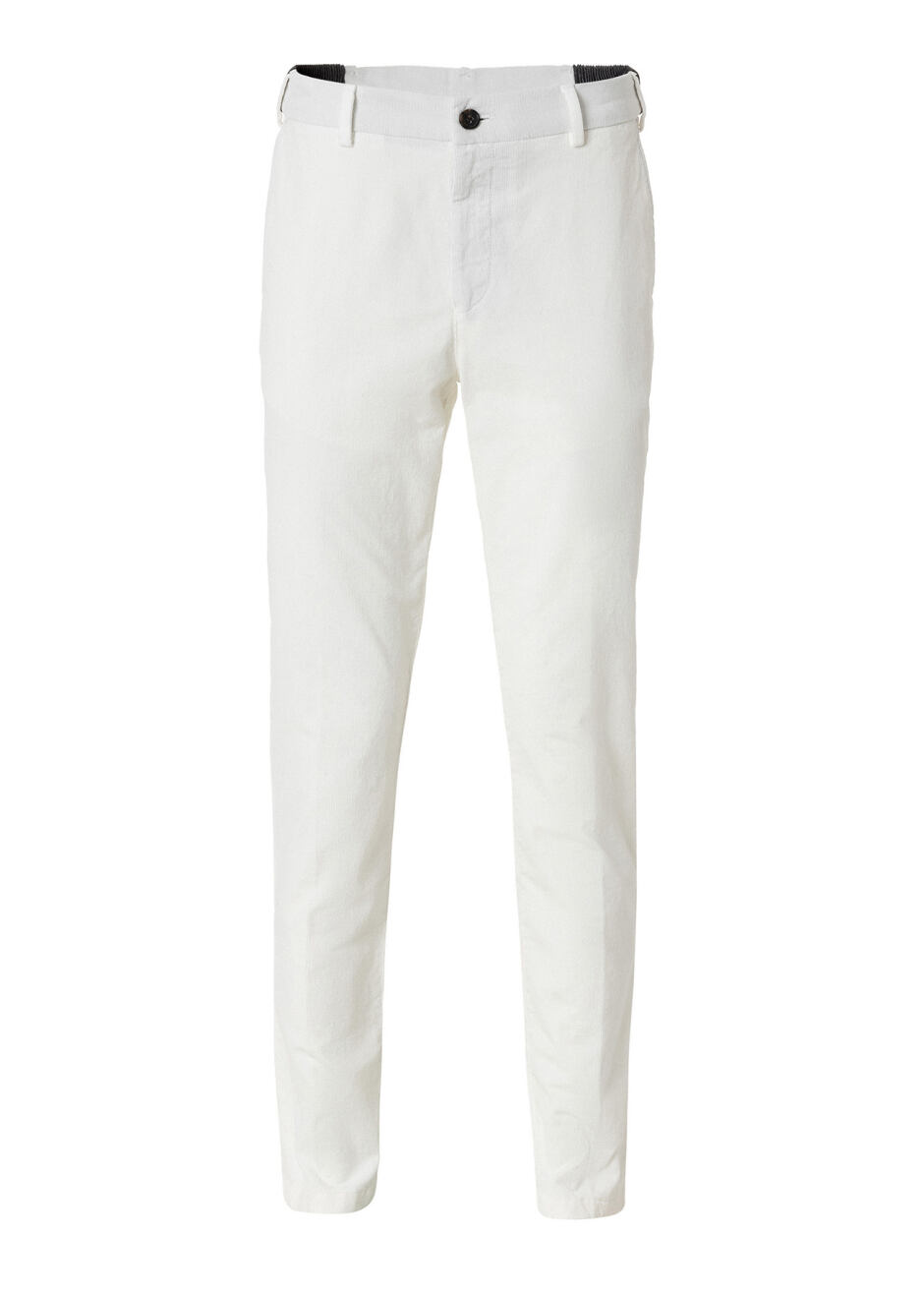 Off-White Color Velvet Elastic Waist Jogger Pants - Boris Becker