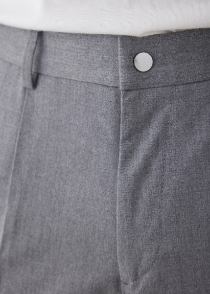 Pleated Gray Color Chino Pants - 3