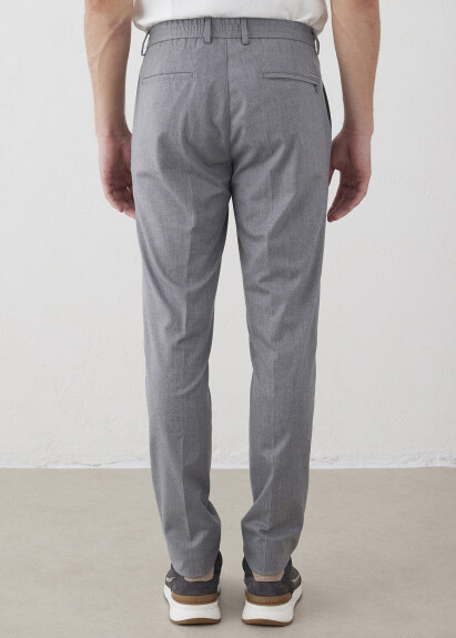 Pleated Gray Color Chino Pants - 6
