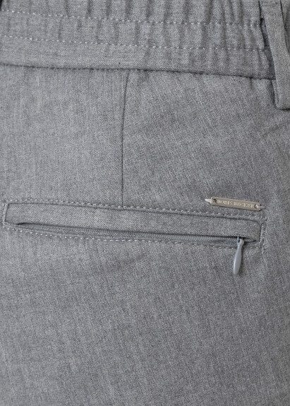 Pleated Gray Color Chino Pants - 7