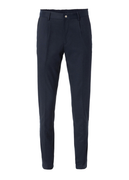 Pleated Navy Chino Pants 