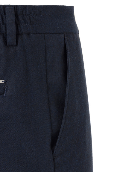 Pleated Navy Chino Pants - 3