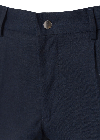 Pleated Navy Chino Pants - 2