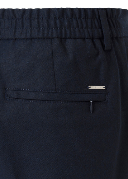 Pleated Navy Chino Pants - 5