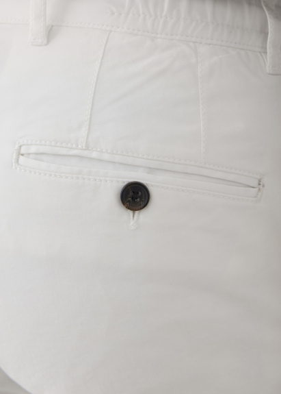 Off-White Color Elastic Waist Drawcord Chino Pants - 5