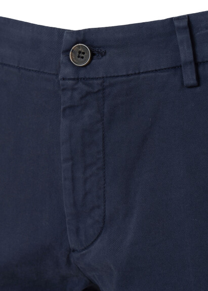 Navy Blue Cotton Chino Pants - 2