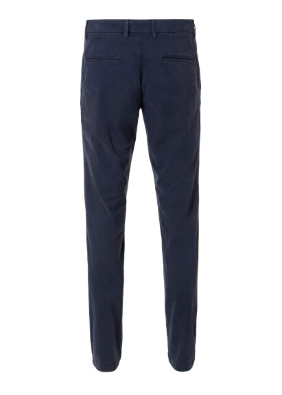 Navy Blue Cotton Chino Pants - 4