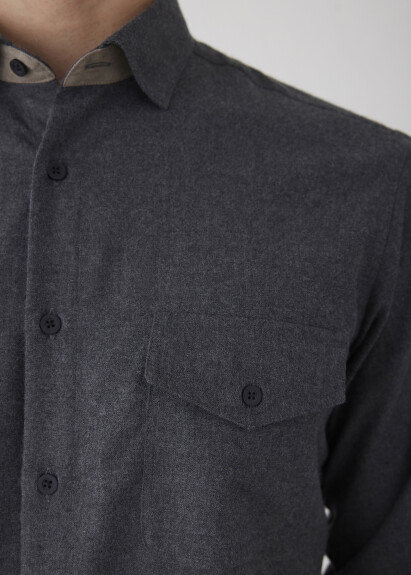 Anthracite Color Pocket Detail Shirt - 2