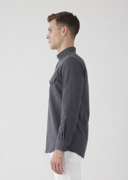 Anthracite Color Pocket Detail Shirt - 4