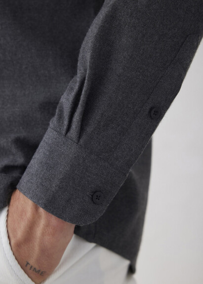 Anthracite Color Pocket Detail Shirt - 5