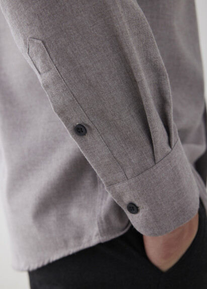 Brown Color Pocket Detail Shirt - 11