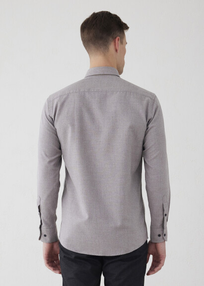 Brown Color Pocket Detail Shirt - 13