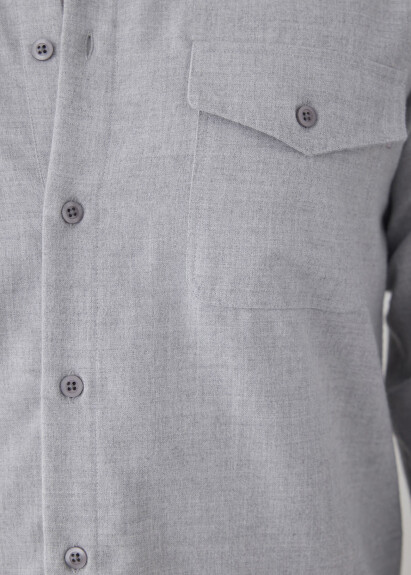 Gray Pocket-Detailed Shirt - 3