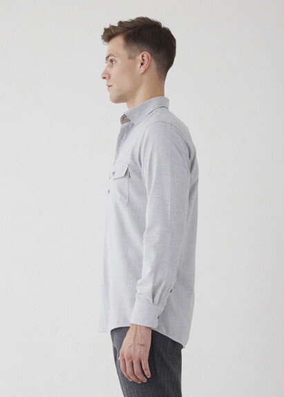 Gray Pocket-Detailed Shirt - 4