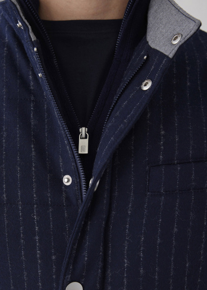 Navy Blue Striped Vest - 3