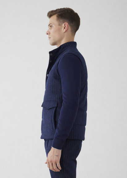 Navy Blue Striped Vest - 6