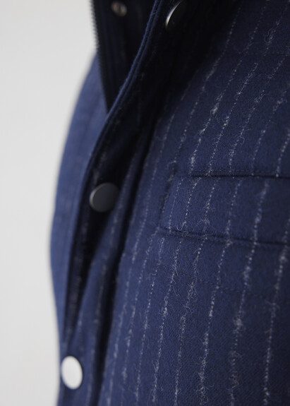 Navy Blue Striped Vest - 4