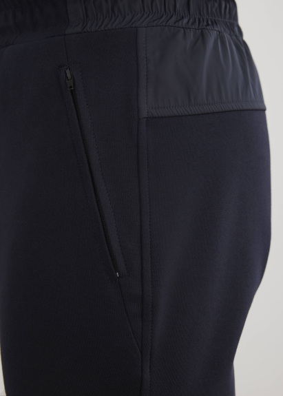 Navy Color Knitted Fabric Jogger Pants - 3