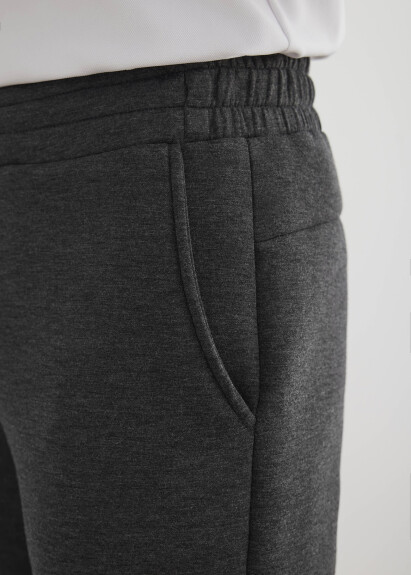 Anthracite Color Knit Fabric Jogger Pants - 4