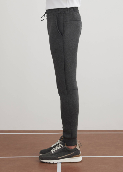 Anthracite Color Knit Fabric Jogger Pants - 3