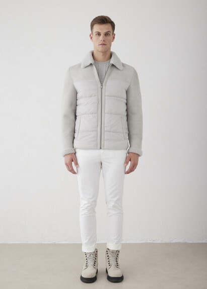 Gray Fur-Lined Suede Jacket - Boris Becker