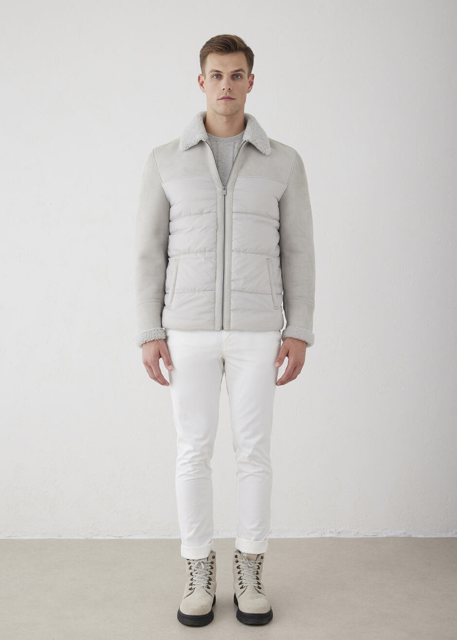 Gray Fur-Lined Suede Jacket - Boris Becker