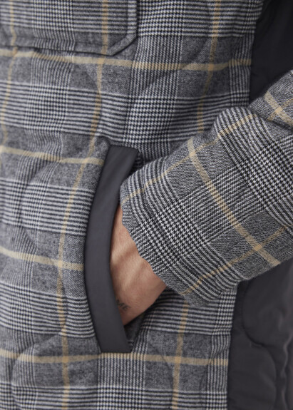 Gray Checkered Quilted Jacket - 5