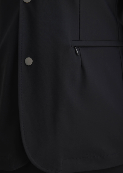 Navy Color Hooded Removable Fur-Lined Jacket - 5