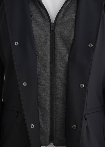 Navy Color Hooded Removable Fur-Lined Jacket - 6