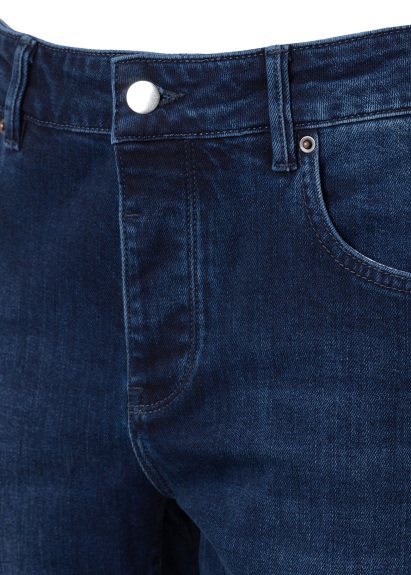 Navy Blue Color 5-Pocket Denim Pants - 2