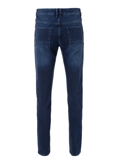 Navy Blue Color 5-Pocket Denim Pants - 4