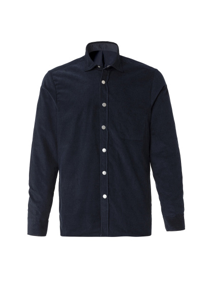 Navy Blue Color Reversible Velvet Outerwear Shirt - Boris Becker