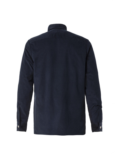 Navy Blue Color Reversible Velvet Outerwear Shirt - 5